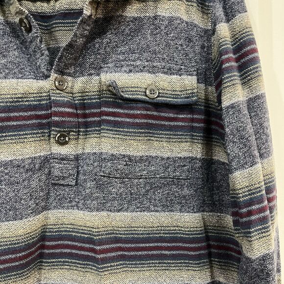 Astrneme Men’s Collared Cotton Henley Longsleeve Shirt Size Medium - Picture 4 of 7